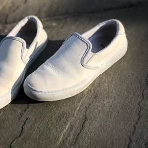 Diemme luxury designer white leather loafers